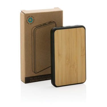 Logo trade business gifts image of: RCS recycled plastic 5.000 mAh Powerbank