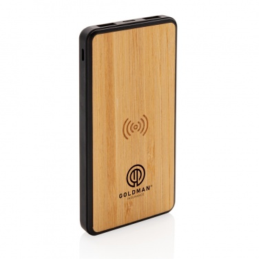 Logo trade advertising products image of: RCS recycled plastic 8000 mAh Wireless Powerbank