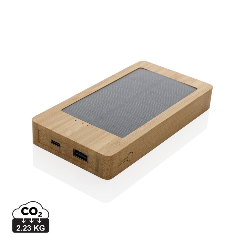 Logotrade advertising product picture of: Sunwick 10.000 mAh Bamboo solar powerbank