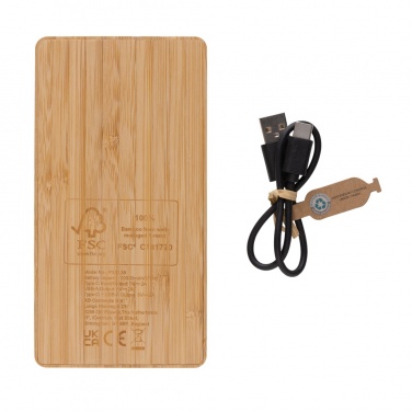 Logotrade promotional giveaways photo of: Sunwick 10.000 mAh Bamboo solar powerbank