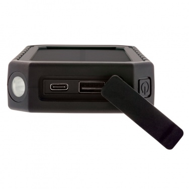 Logo trade advertising product photo of: RCS recycled plastic Solar powerbank with 10W Wireless