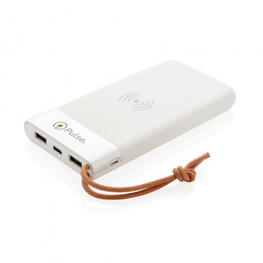Logo trade business gifts image of: Aria 8.000 mAh 5W wireless charging powerbank