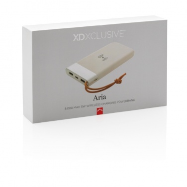 Logotrade promotional merchandise picture of: Aria 8.000 mAh 5W wireless charging powerbank