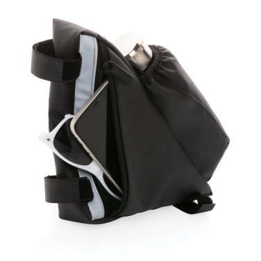 Logo trade business gifts image of: PU high visibility bike frame bag with bottle holder