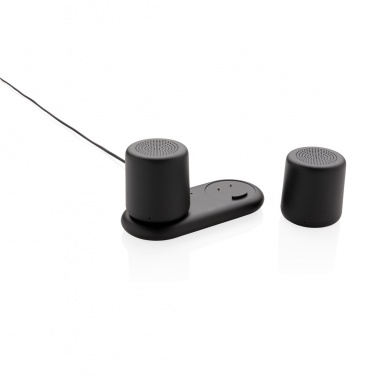 Logo trade corporate gifts image of: Double induction charging speaker