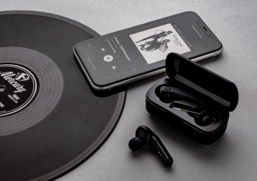 Logo trade advertising product photo of: Free Flow TWS earbuds in charging case