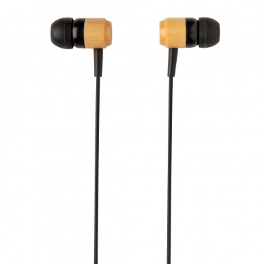 Logo trade promotional merchandise image of: Bamboo wireless earbuds