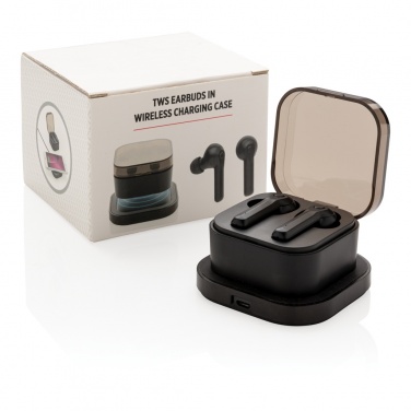 Logo trade promotional merchandise picture of: TWS earbuds in wireless charging case