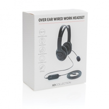 Logotrade promotional product picture of: Over ear wired work headset