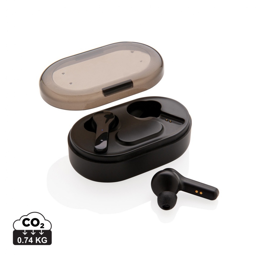Logotrade business gift image of: Light up logo TWS earbuds in charging case