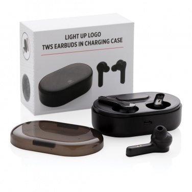 Logotrade promotional gifts photo of: Light up logo TWS earbuds in charging case