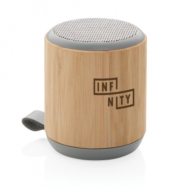 Logotrade promotional item picture of: Bamboo and fabric 3W wireless speaker