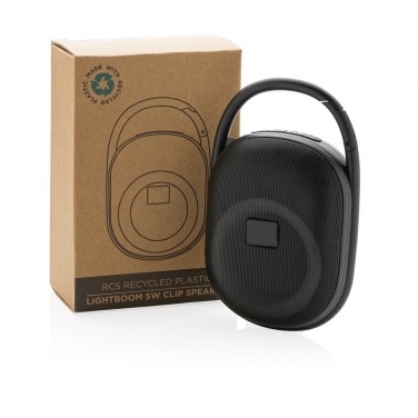 Logotrade promotional product picture of: RCS recycled plastic Lightboom 5W Clip speaker