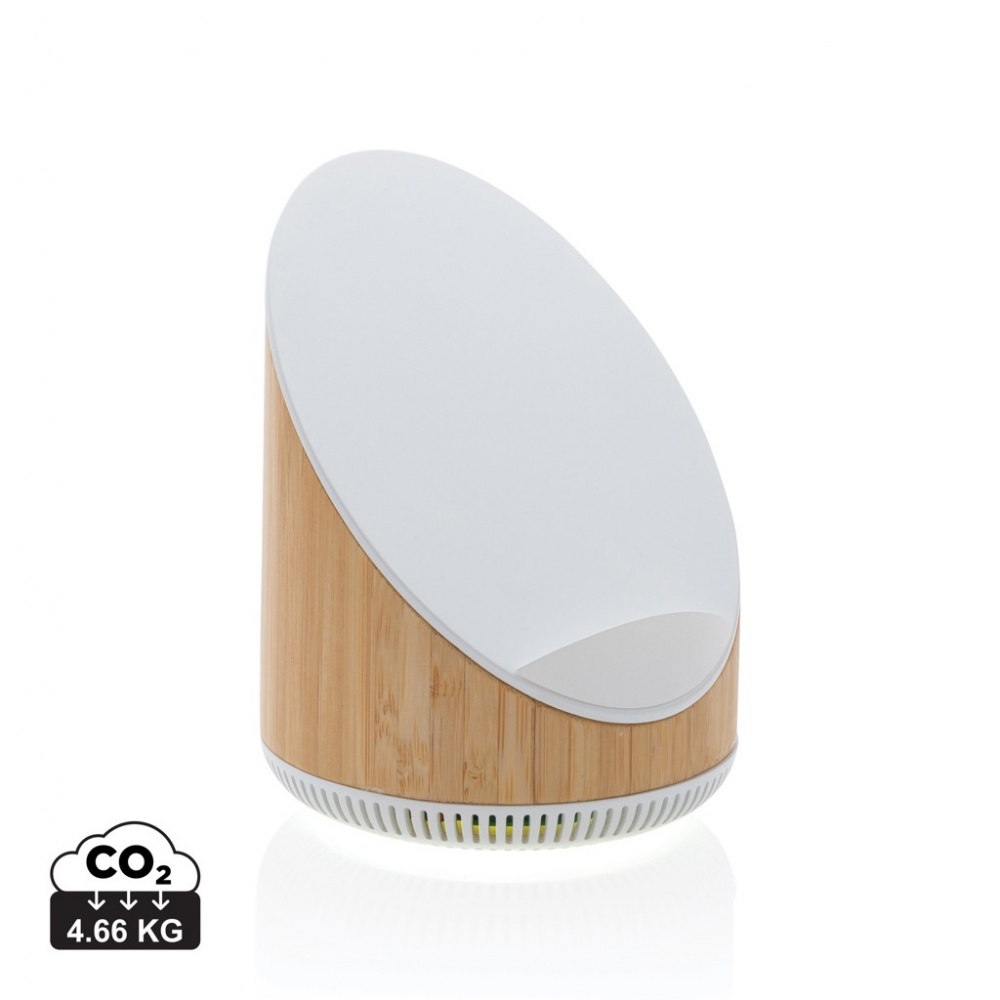 Logotrade promotional items photo of: Ovate bamboo 5W speaker with 15W wireless charger