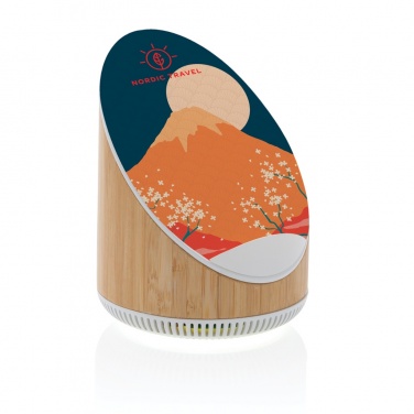 Logo trade promotional product photo of: Ovate bamboo 5W speaker with 15W wireless charger