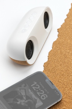 Logo trade promotional merchandise image of: Oregon RCS recycled plastic and cork 10W speaker