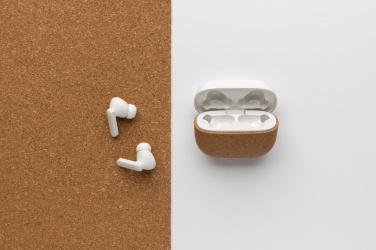 Logotrade advertising products photo of: Oregon RCS recycled plastic and cork TWS earbuds