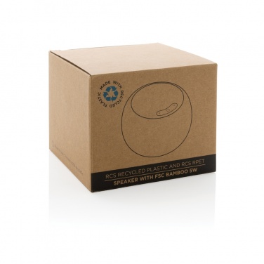 Logotrade promotional gift image of: RCS Rplastic/PET and bamboo 5W speaker