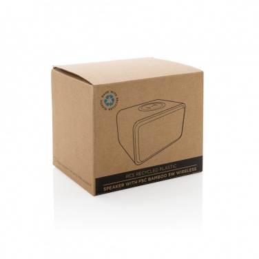 Logo trade promotional giveaways image of: RCS Rplastic 3W speaker with bamboo 5W wireless
