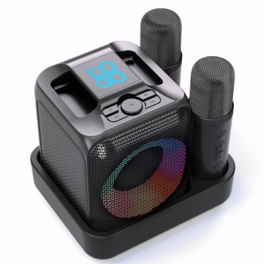 Logo trade promotional products image of: Singvibe RCS recycled plastic karaoke set with double mic