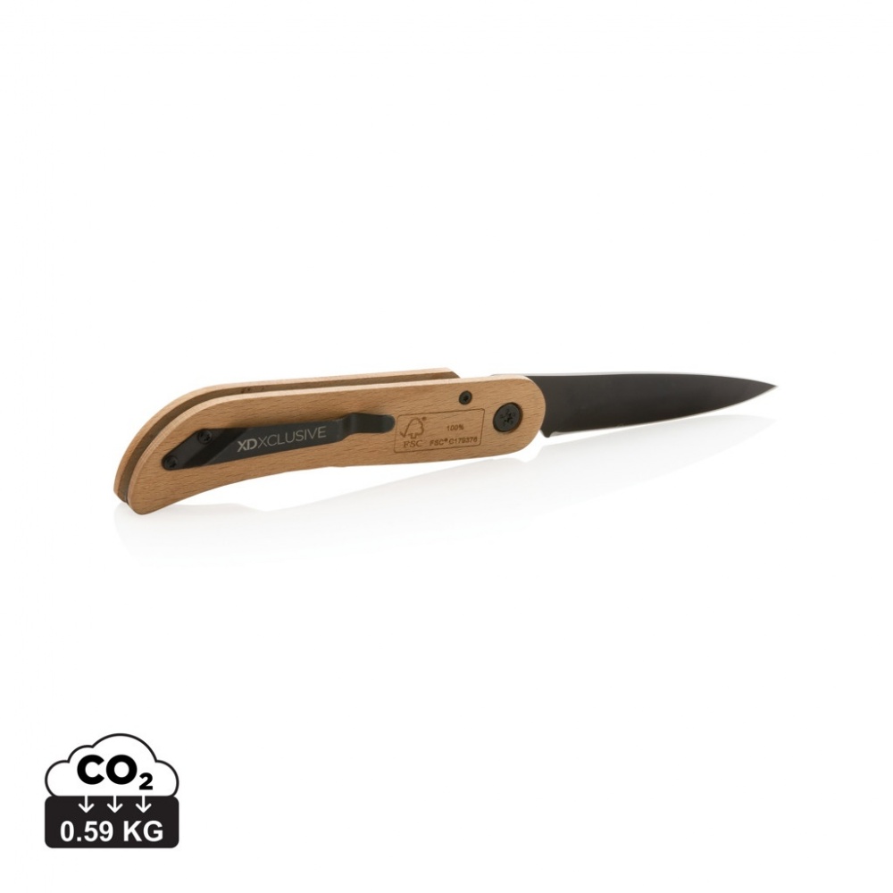 Logo trade promotional merchandise photo of: Nemus Luxury Wooden knife with lock