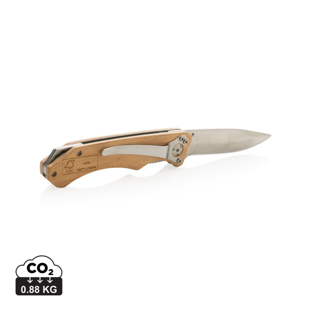 Logo trade promotional giveaways picture of: Wooden outdoor knife