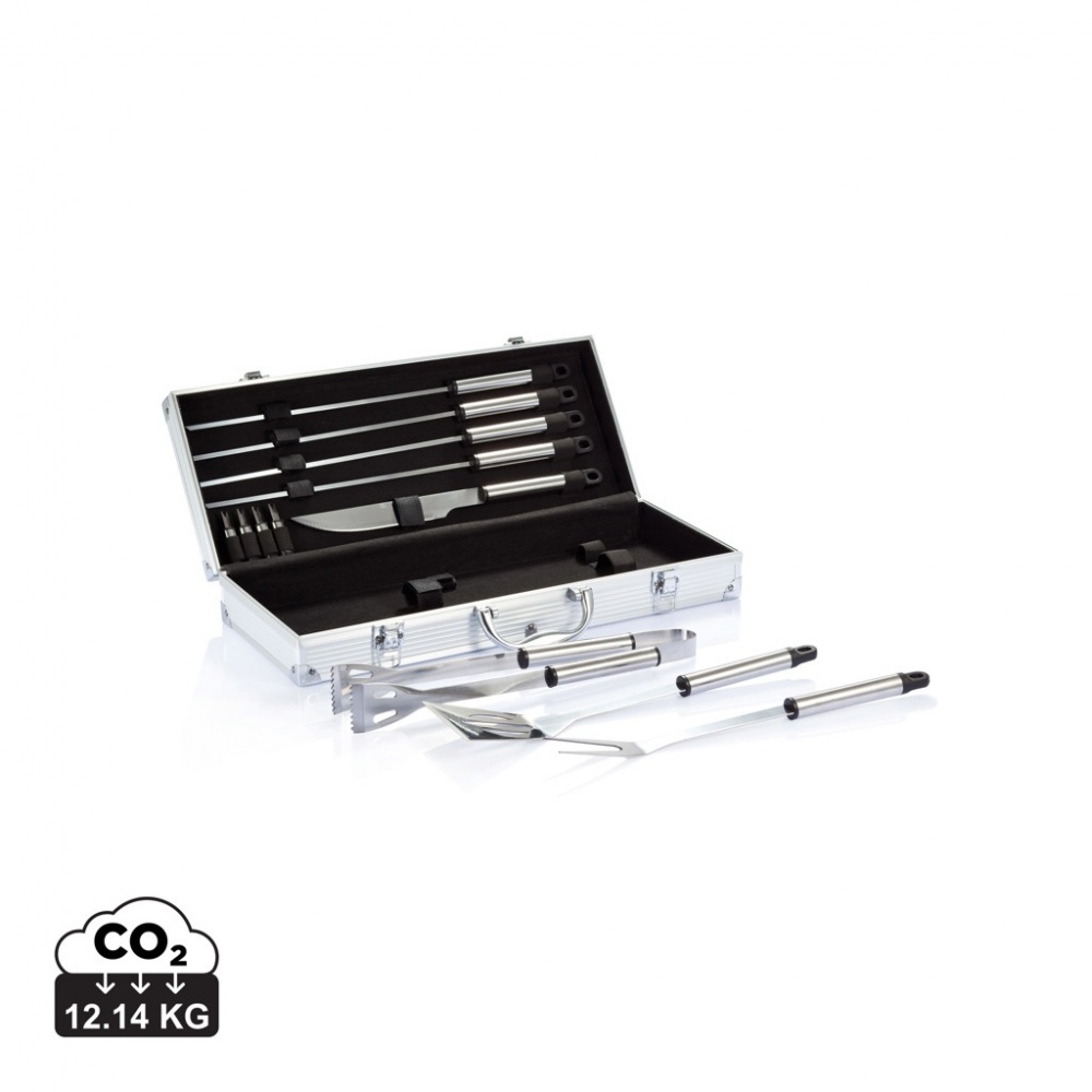 Logotrade advertising product image of: 12 pcs barbecue set in aluminium box