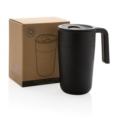 Logotrade promotional giveaways photo of: GRS Recycled PP and SS mug with handle