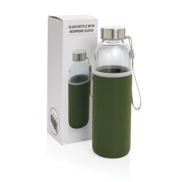 Logo trade promotional items image of: Glass bottle with neoprene sleeve