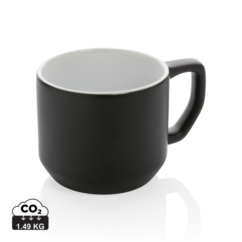 Logo trade promotional giveaways picture of: Ceramic modern mug 350ml