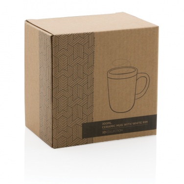 Logo trade corporate gifts image of: Ceramic mug with white rim 300ml