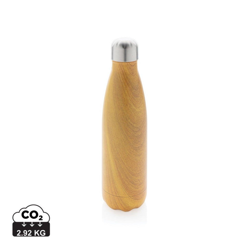 Logo trade promotional item photo of: Vacuum insulated stainless steel bottle with wood print