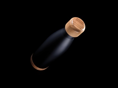 Logotrade advertising products photo of: Vacuum stainless steel bottle with bamboo lid and bottom