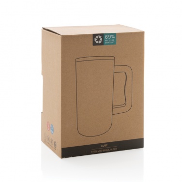 Logo trade promotional products image of: Cube RCS certified recycled steel mug 800ml