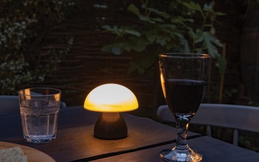 Logo trade promotional items image of: Luming RCS recycled plastic USB re-chargeable table lamp