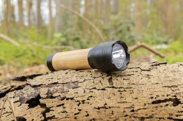 Logo trade advertising product photo of: Lucid 1W RCS certified recycled plastic & bamboo torch