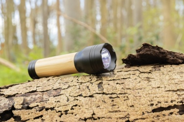 Logo trade promotional items picture of: Lucid 3W RCS certified recycled plastic & bamboo torch