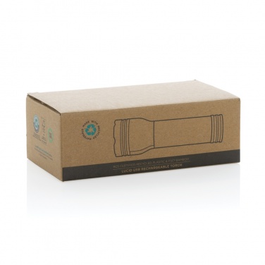 Logo trade promotional merchandise photo of: Lucid 3W RCS certified recycled plastic & bamboo torch