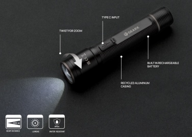 Logotrade business gift image of: Gear X RCS recycled aluminum USB-rechargeable torch