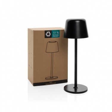 Logo trade business gifts image of: Zenic RCS recycled plastic USB re-chargable table lamp