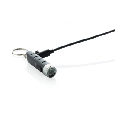 Logotrade promotional gifts photo of: Globix RCS recycled plastic USB re-chargeable keychain torch