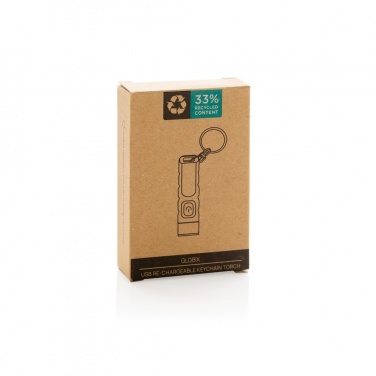 Logo trade advertising products picture of: Globix RCS recycled plastic USB re-chargeable keychain torch