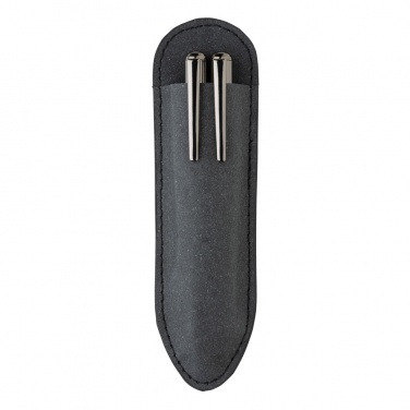 Logo trade promotional items image of: Recycled leather pen set