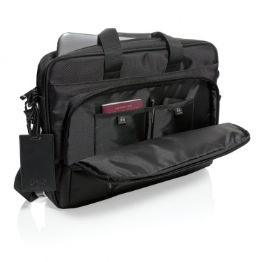 Logotrade promotional product picture of: Swiss Peak RPET Voyager RFID 15.6" laptop bag