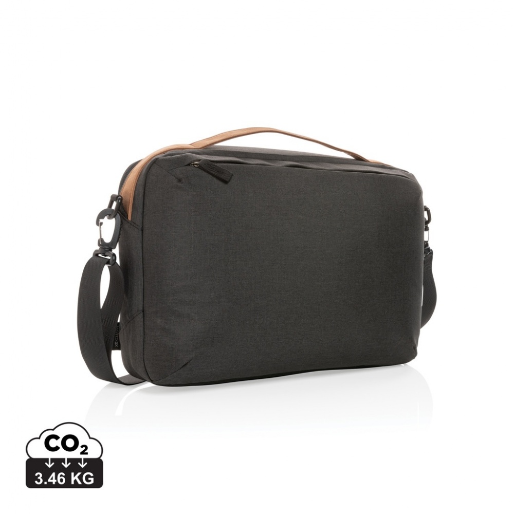 Logotrade promotional products photo of: Impact AWARE™ 300D two tone deluxe 15.6" laptop bag