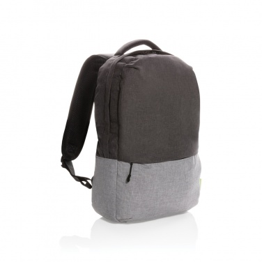 Logo trade promotional giveaways picture of: Duo colour RPET 15.6" RFID laptop backpack PVC free