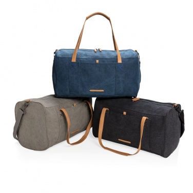 Logo trade promotional gifts image of: Canvas travel/weekend bag PVC free