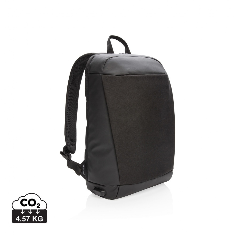 Logo trade promotional giveaways image of: Madrid anti-theft RFID USB laptop backpack PVC free
