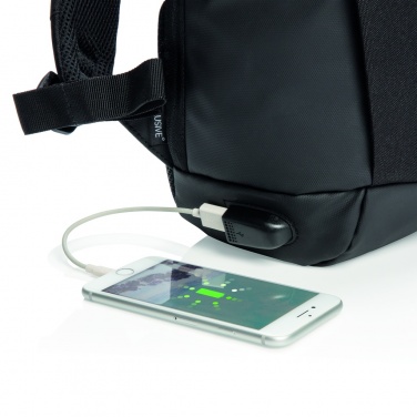 Logo trade promotional item photo of: Madrid anti-theft RFID USB laptop backpack PVC free
