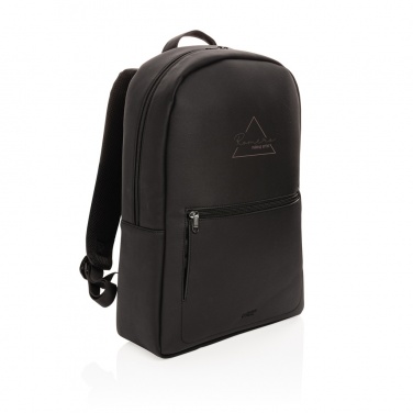 Logo trade promotional giveaways image of: Swiss Peak deluxe PU laptop backpack PVC free